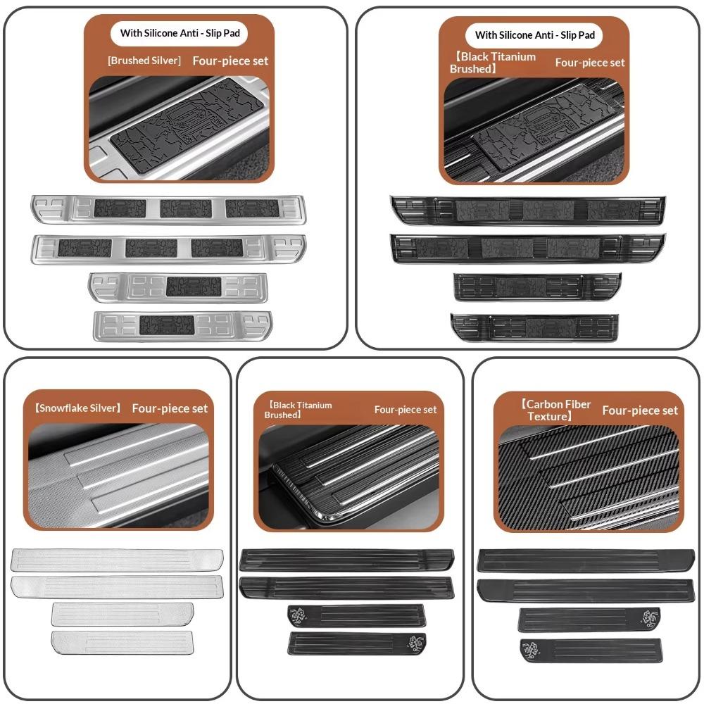 For Chery iCAR V27 iCAUR V27 Stainless Steel Door Sill Scuff Plate Anti-Slip Side Step Cover Threshold Protector Exterior Trim