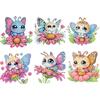 6pcs Acrylic DIY Animals Design Diamond Painting Magnets DIY Art Fridge Magnet Refrigerator Sticker Magnetic Diamond Art Decor