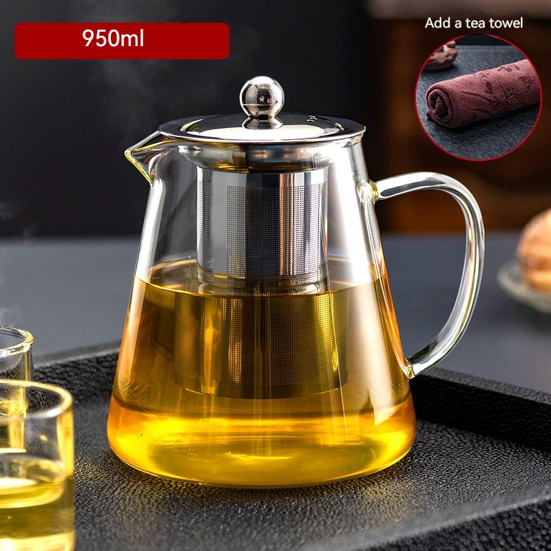 Chinese Kung Fu Tea Pu 'er Tea Pot Flower Teapot Coffee Pot Heating Glass Tea Set High Quality Glass Teacups