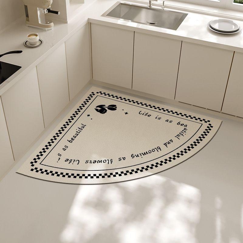 Simple Fan-shaped Floor Mat Kitchen Right Angle Mat Bathroom Absorbent Non-slip Mat Toilet Foot Mat New Cushioning