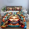Stained-glass Jesus artwork. Bedding sets Duvet cover sets Duvet covers Pillowcases(1 * Duvet Cover 2 * Pillowcases without duvet insert)