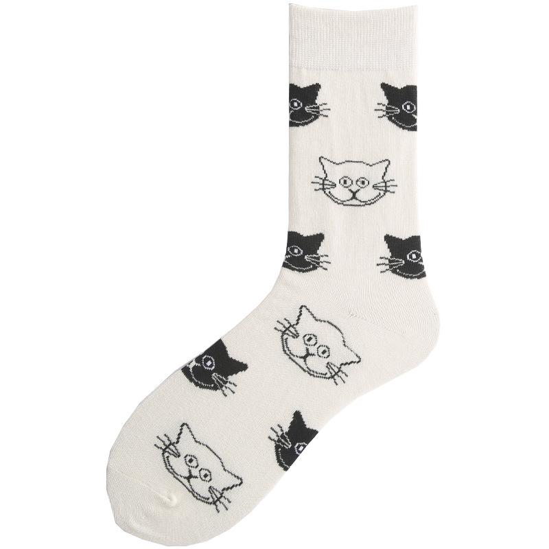 Summer Cotton Socks Trendy Socks Street Personality Illustrations Poached Eggs Harbor Jacquard Medium Tube Socks Socks Couple