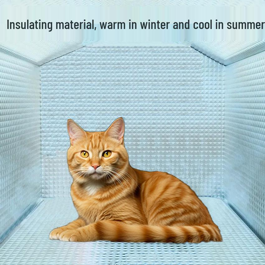 Pat Impermeabil de Exterior pentru Pisici și Câini - Căsuță pentru Pisici Străzii, Rezistent la Frig și Cald, Pânză Oxford, Cuib Universal pentru Animale de Companie pentru Toate Sezoanele.