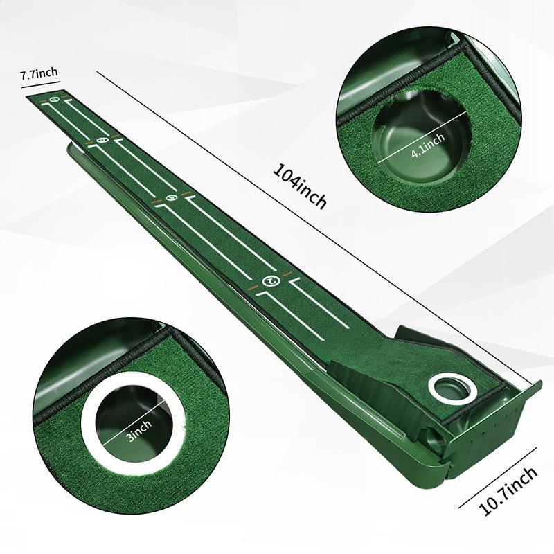 

Популярный мини-паттерный мат - Портативный тренажер для практики паттинга в гольфе для использования в помещении/на открытом воздухе 264 x 19.5 cm зелёный