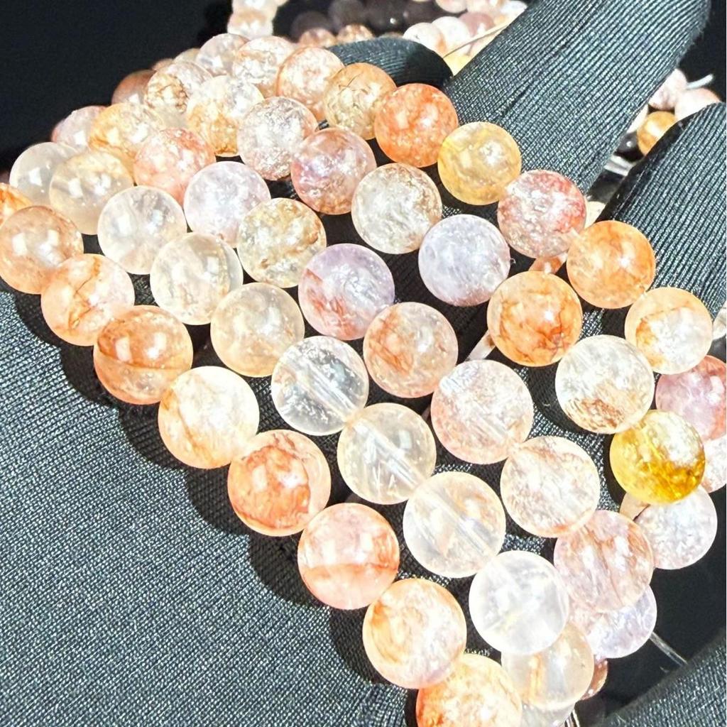 Premium Natural Red Rutilated Quartz Bracelet - Single Strand DIY Crystal Jewelry for Men and Women