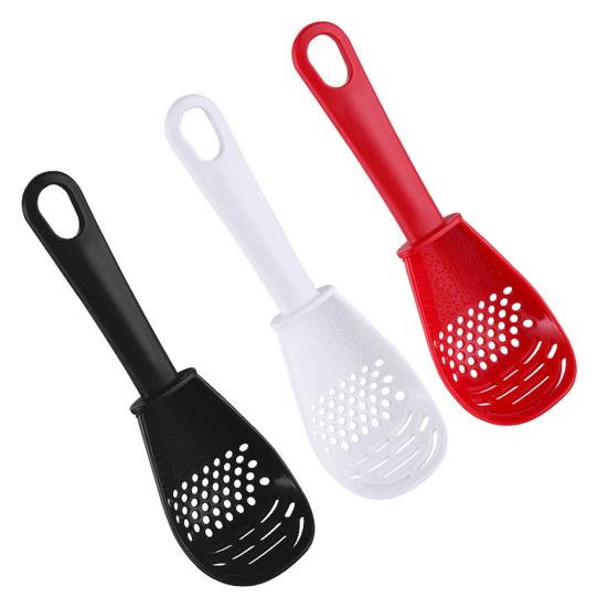 Kitchen Grinding Spoon with Strainer Holes Multi-Use Masher And Egg Separator BPA-Free Plastic Cooking Utensil