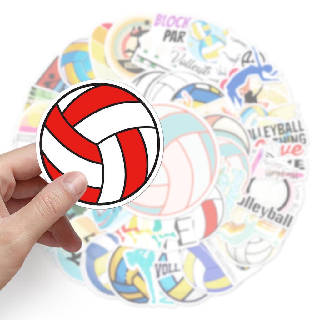 50 Volleyball Graffiti Sports Stickers - DIY, Waterproof, Creative Skateboard & Luggage Decals