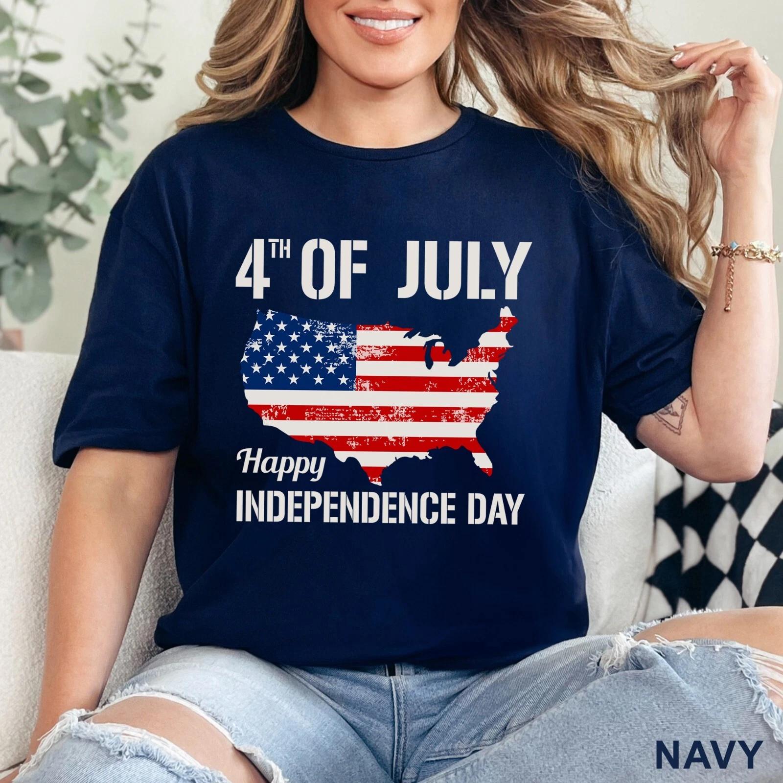 Usa Flag Shirt, 4th Of July Map Shirt, Fourth Of July Tee, 203199 S