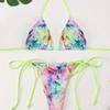 Women's Triangle Tie-Dye Gradient Halter Bikini Swimsuit