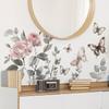 Watercolor Minimalist Flower Butterfly Wall Sticker Self-Adhesive for Bedroom Vanity Wall Decoration