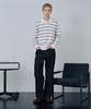 MINDBRIDGE [Couture] Striped Semi-Overfit Collared Knit
