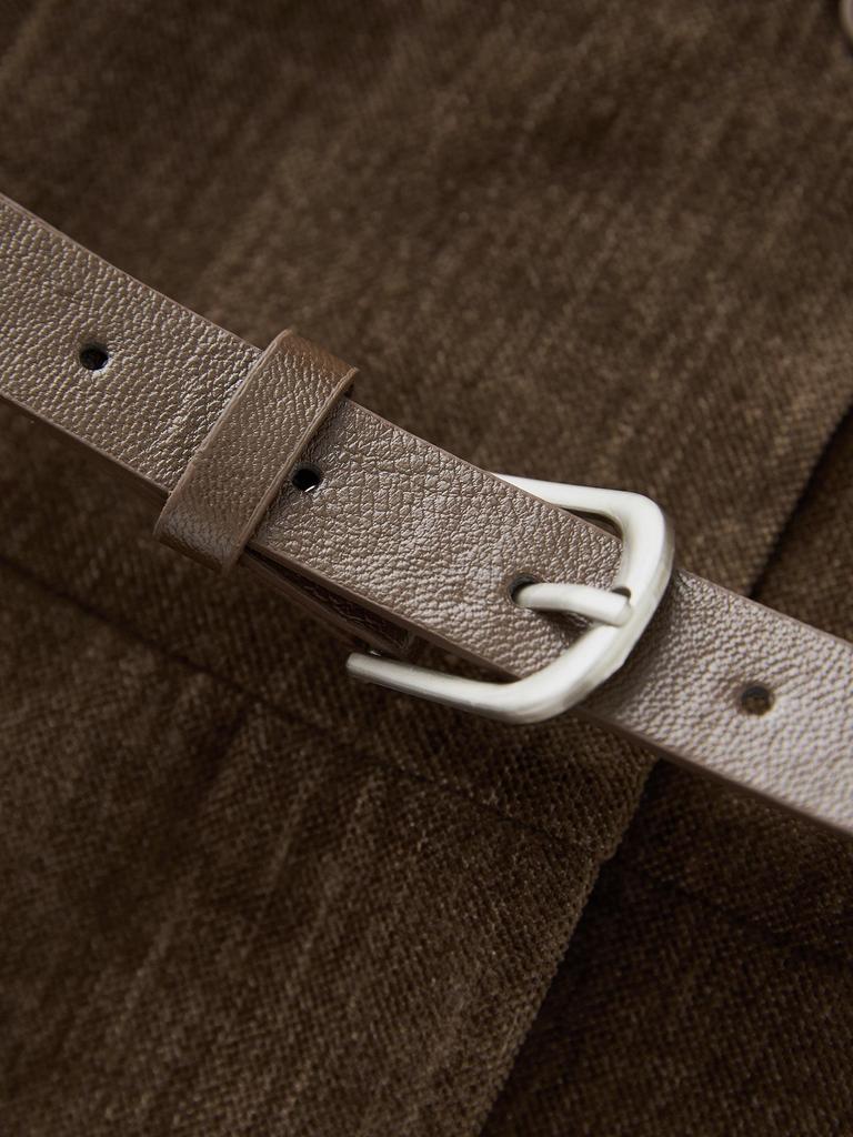 French Solid Color Inner Layer Base Shirt & Chenille Vest Dress Two-Piece Set