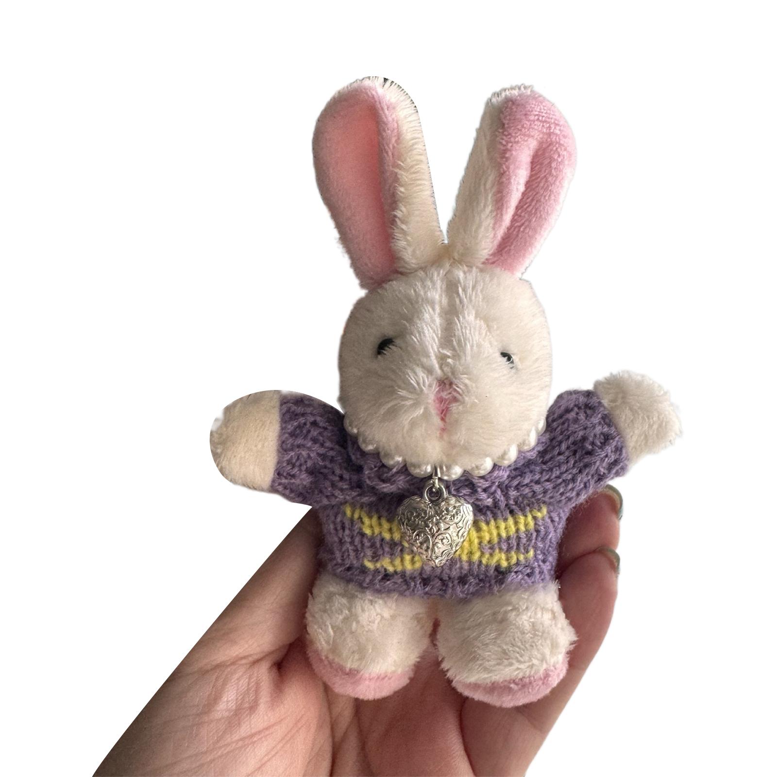 

Lovely Plush Necklace Rabbit Charm Keychains Cute Plush Ornament Pendant Bag Charm Car Keyring Backpack Decoration
