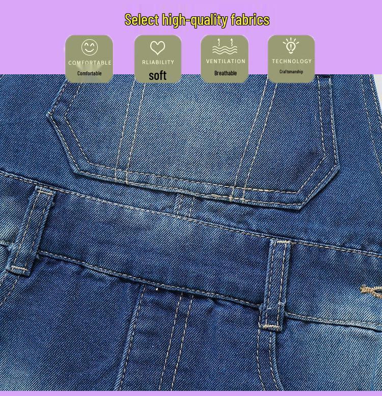 Robe Salopette en Denim d'Automne pour Filles - Style Tendance Européen et Américain pour Enfants