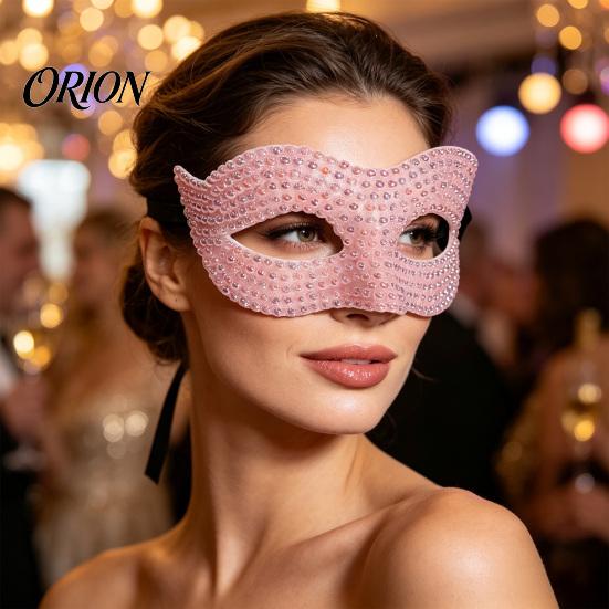 Unique Halloween Party Favors Half Face Masquerade Mask, Pearl Decor Venetian Exquisite Masks Elegant Costume Accessory for Stage Show Evening Banquet
