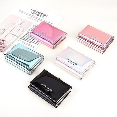 Women’s Trendy Cross-Border Laser PU Leather Card Holder & Coin Purse