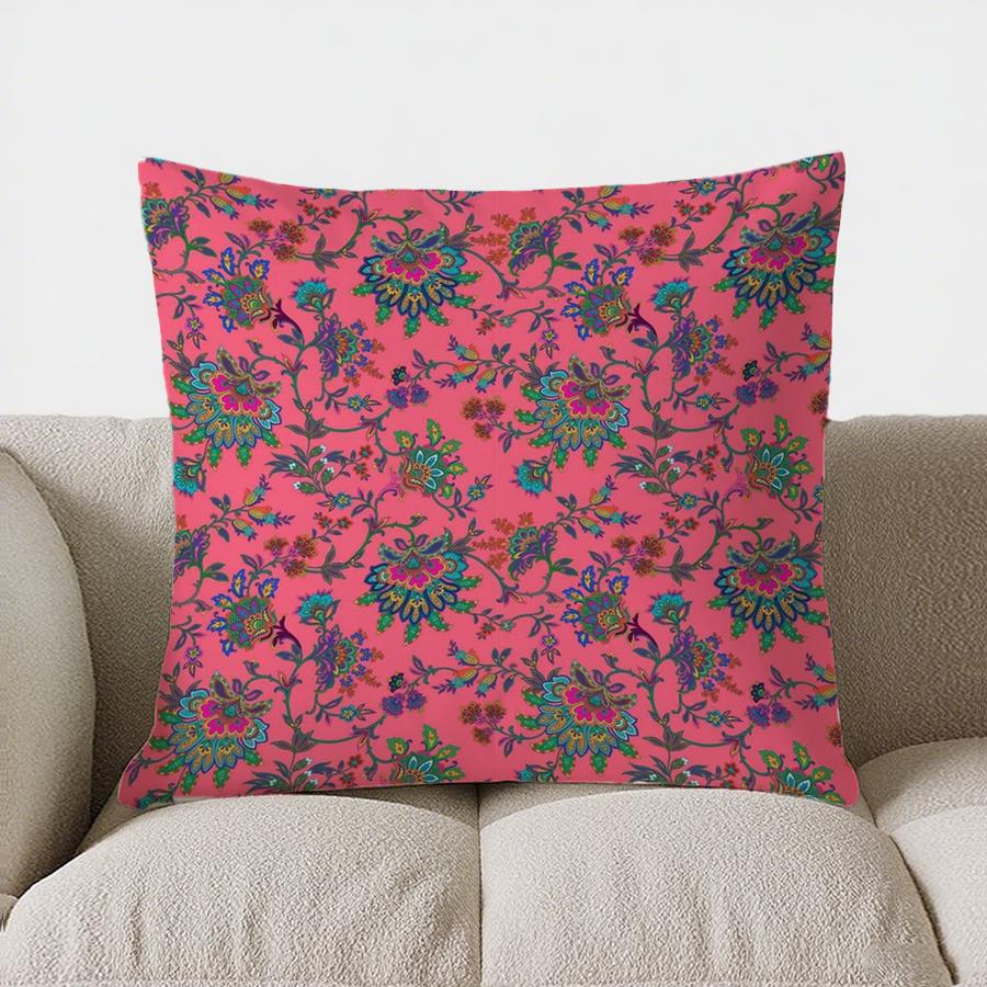 Vibrant Floral Paisley Double-Sided Printed Pillow Cover Short Plush Suitable Living Rooms Bedrooms Sofas Throw Cushion Cover