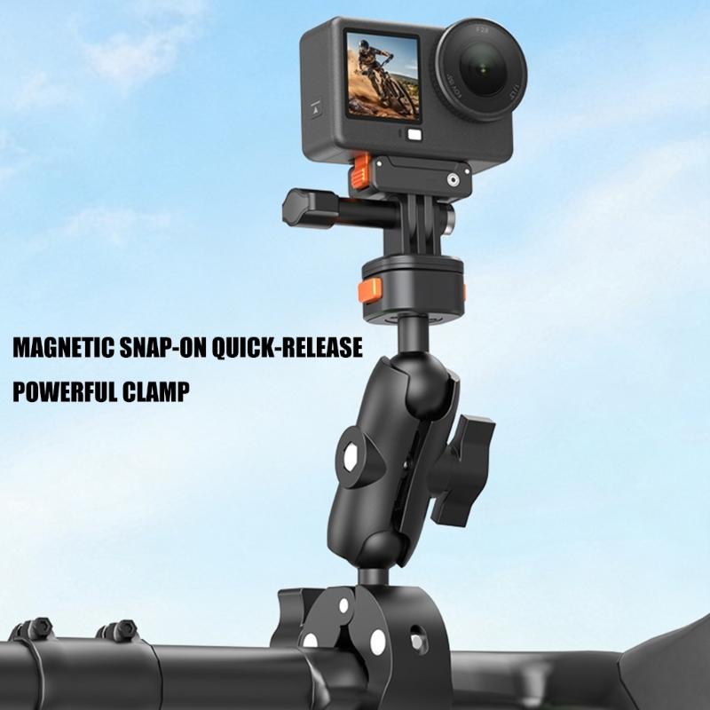 Universal Magnetic Quick Release Mount For Action Camera 360 Rotation And 18 45mm Clamp Ranges For Biking Motorcycle