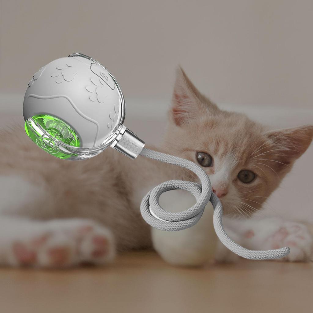 Electric Cat Ball Toy With Rope Fun Rechargeable Puppy Game Silicone Jumping Ball Cat Toy For Indoor Play Enrichment Exercise