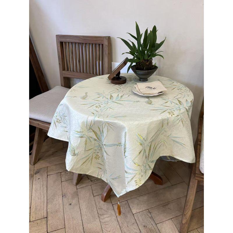 

Chinese Style Bamboo Jacquard Tablecloth Fancy Living Room Dining Tablecloth Oven Mitts Zen Jacquard Fabric Craft Coffee Table Cloth Cover Cloth Jun and Zhu about hanging ear tablecloth 60 * 60cm