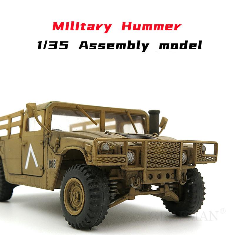 1/35 Military Hummer Truck US Army Jeep HUM-V Commando Armored Troop Carrier Assembly Model Toy