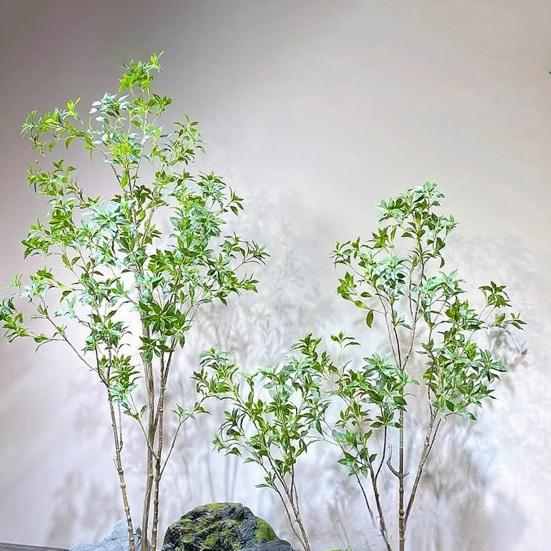 Real Touch Faux Japonica Leaf Branch 30.7 Inch Artificial Greenery Stems for Vase Filler Home Office Wedding Shop Centerpiece