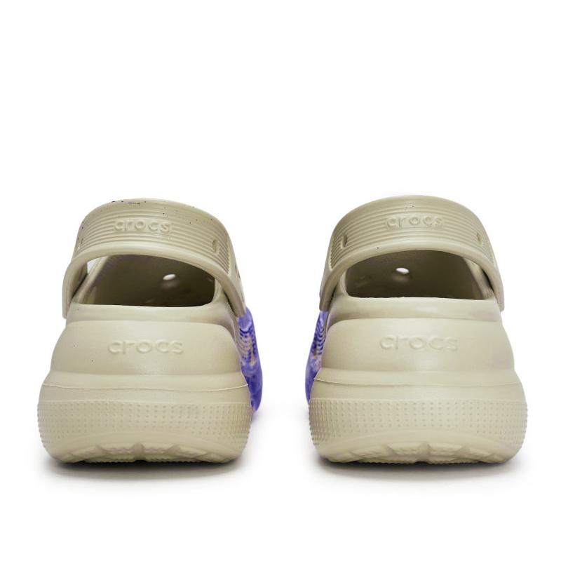 Crocs Crush Clog 811 Manufacture Addiction Scene Special Shoe Box Ink Splashing Feeling Hole Shoes Unisex Bone White Blue
