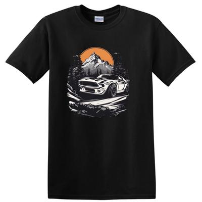 Classic Car Mountain Adventure T Shirt Vintage Graphic Tee Off-Road Racing