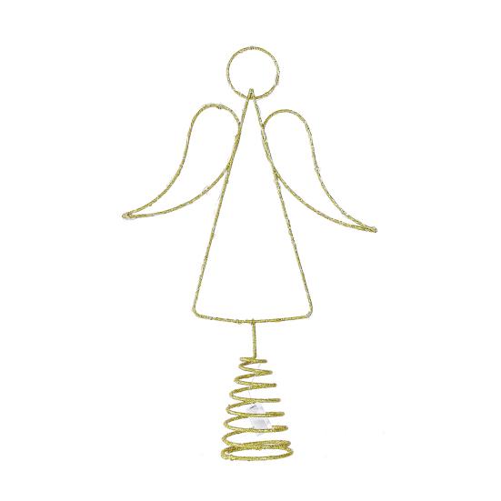 Lighted Wire Angel Christmas Tree Topper Pre-Lit Metal Wire Small Angel