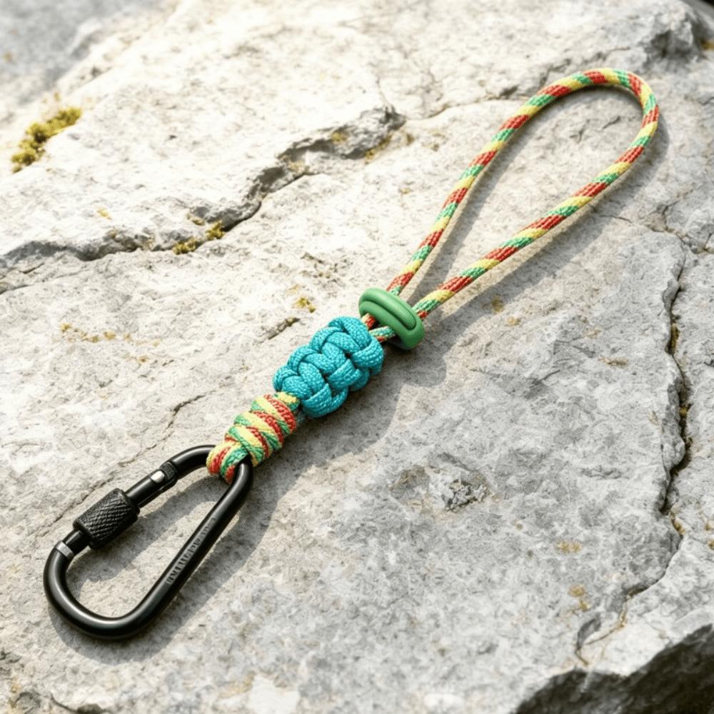 Braided Rope Water Bottle Lanyard Zinc Zinc Alloy Carabiner Hook Essential Key Chain Lanyard Mountaineering