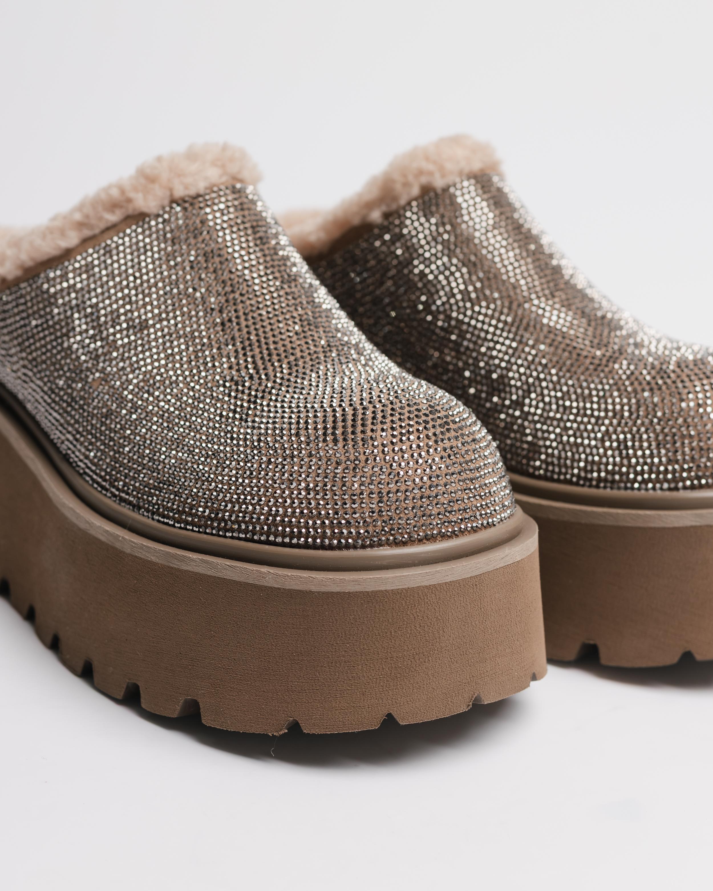 Platformové čIžMy Ugg S Kamienkami Suny Liana 53500 36 BéžOvé Semiš Vlna 37 BéžOvá-image