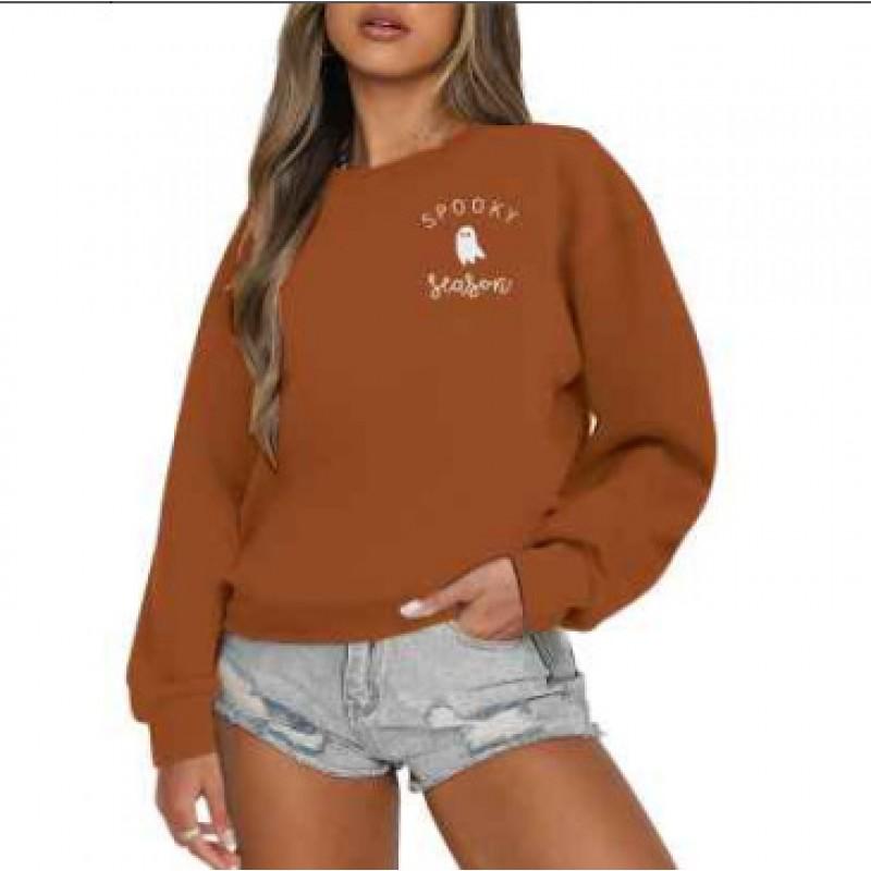 Womens Long Sleeve Crewneck Sweatshirt Graphic Print Casual Streetwear Top