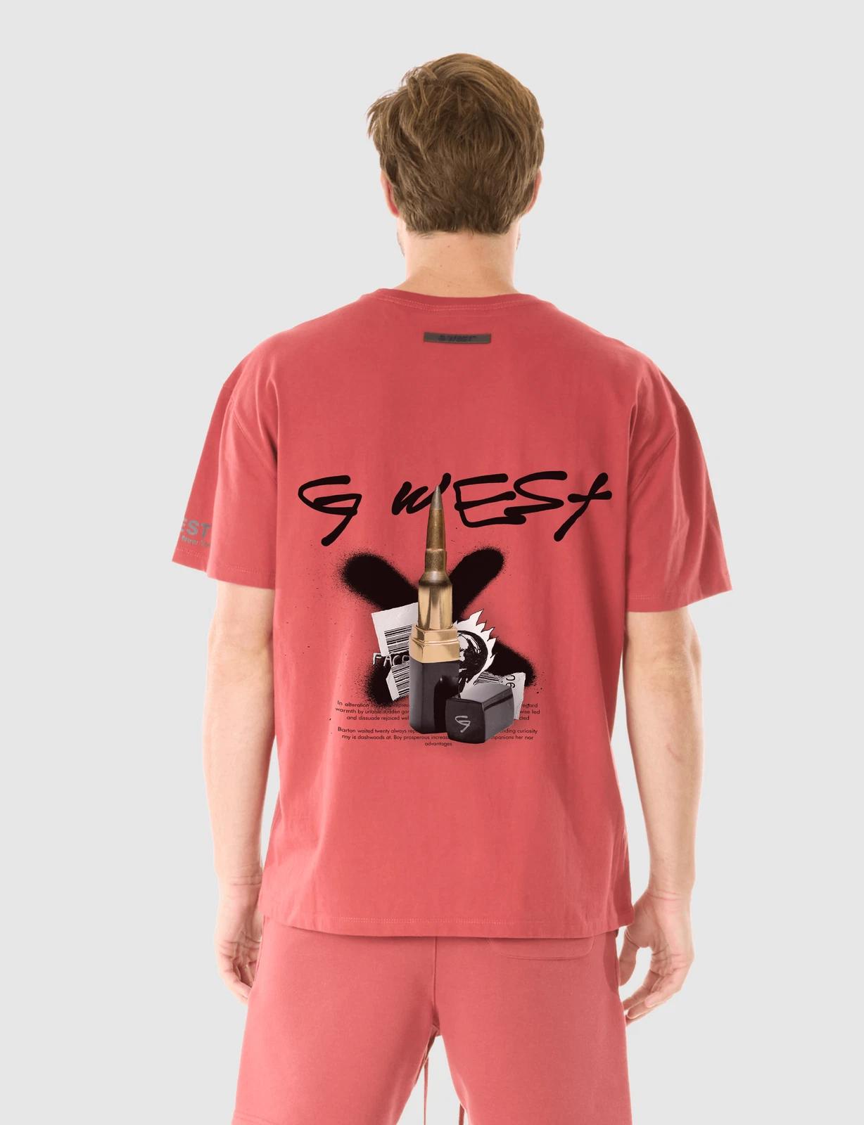 G WEST LIPSTICK T-SHIRT - BRICK RED L