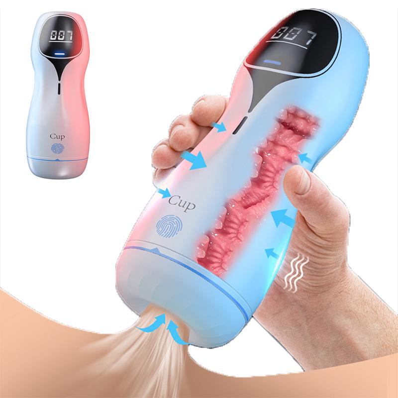 New Automatic Sucking Masturbator Cup for Men Realistic Vagina Pussy Moaning Blowjob Masturbation Vibrator Adult Sex Toys