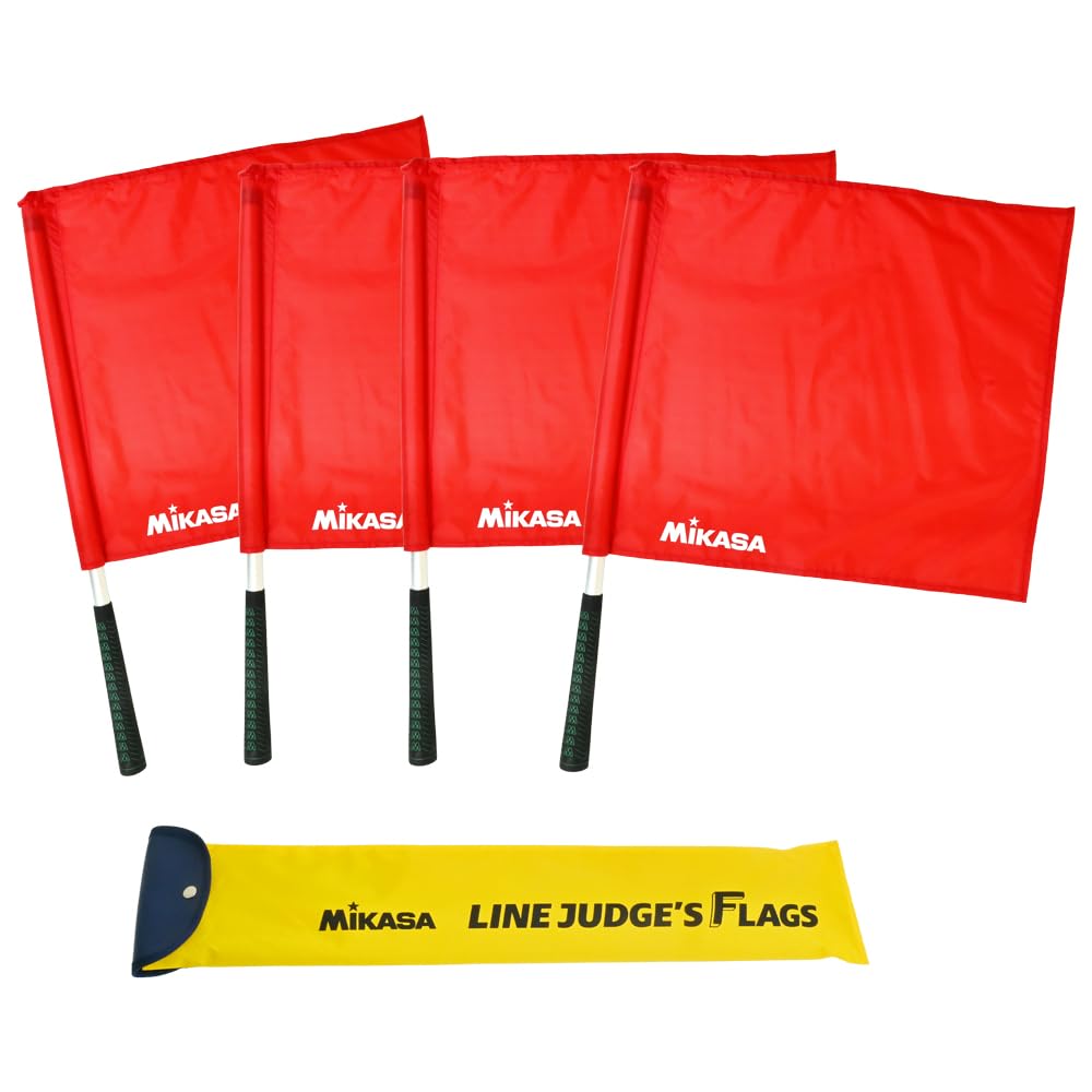 MIKASA Assistant Referee Flag for Volleyball & Dodgeball, Red/Yellow with Carry Case, Model MLF4