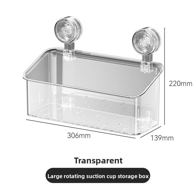 Saugnapf, Aufbewahrungsbox für Lauchzwiebeln, Ingwer und Knoblauch, Kein Bohren erforderlich, Wandmontiertes Küchenhaushalts-Aufbewahrungskorb-Regal für Ingwer und Knoblauch