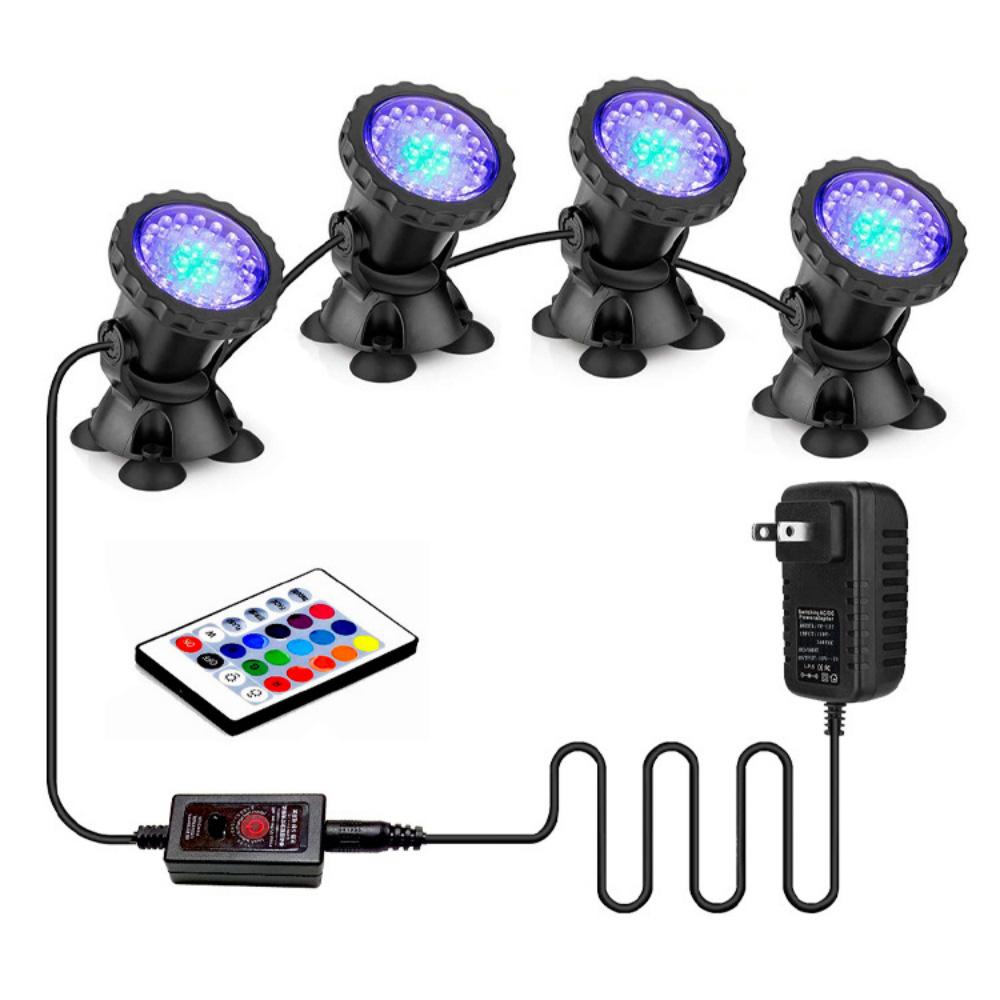 IP68 Wasserdichte Unterwasserleuchte DC 12V Lampe RGB LED Spotlicht Schwimmbadleuchten mit Fernbedienung Dekorative Spotleuchte