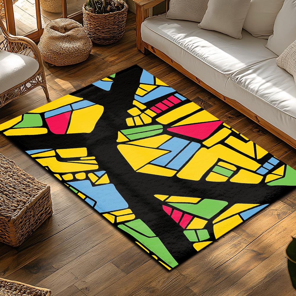 Unique Area Rug Modern Abstract Geometric Pattern Floor Mat Living Room Decor Home Carpet Non-Slip Indoor Outdoor Rug Gift