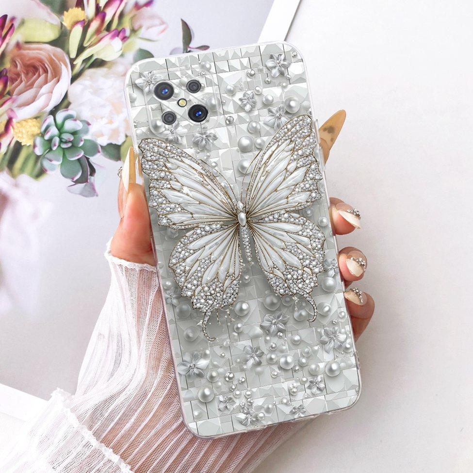 Clear For Oppo Reno 4Z 5G Case CPH2065 Cute Cat Fashion Butterfly Funny Painted Cover For Oppo Reno4 Z 5G Phone Casing