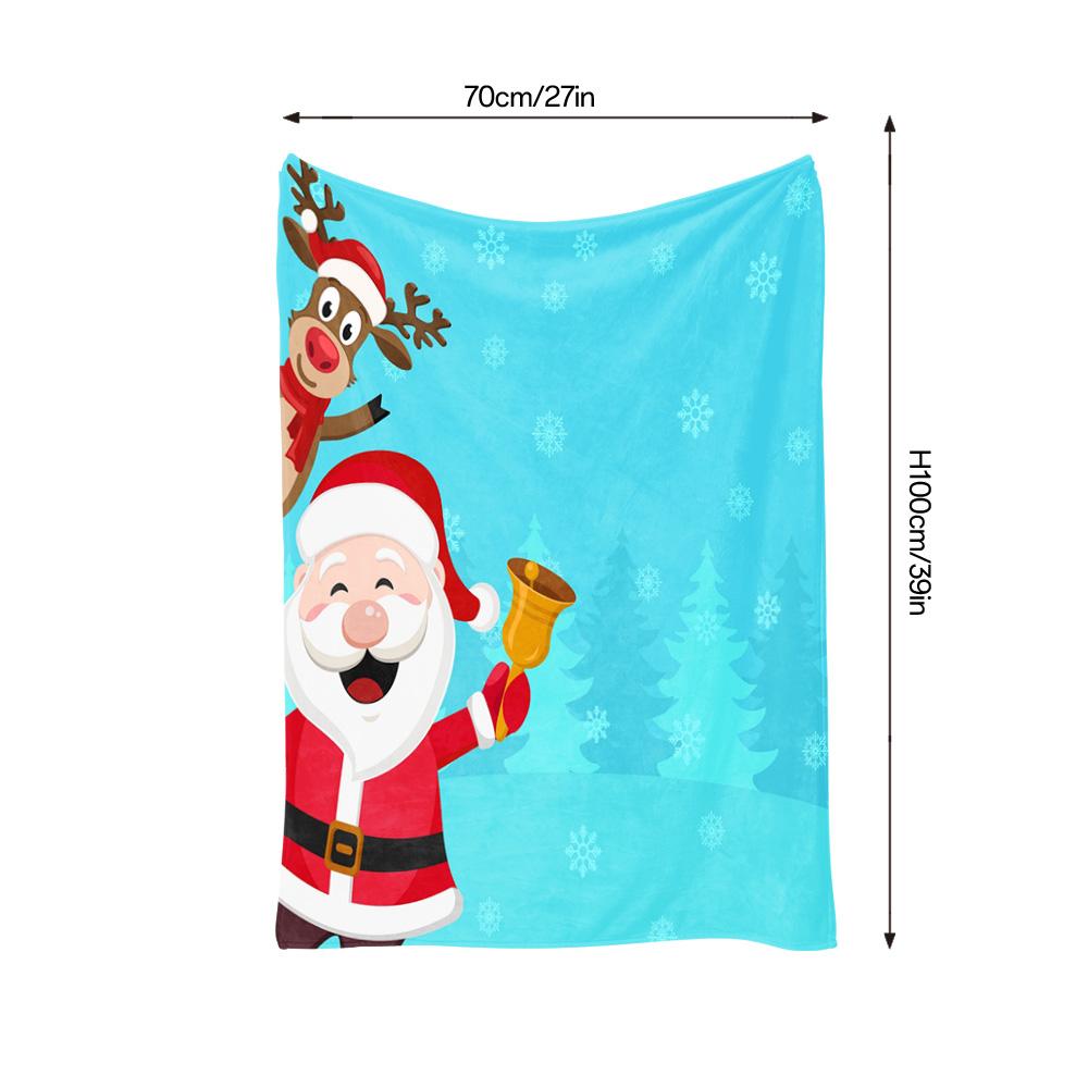 Festive Santa Throw Blanket Cozy Christmas Decor Holiday Gift Reversible Plush Blanket Soft Warm Home Decor Gift Idea