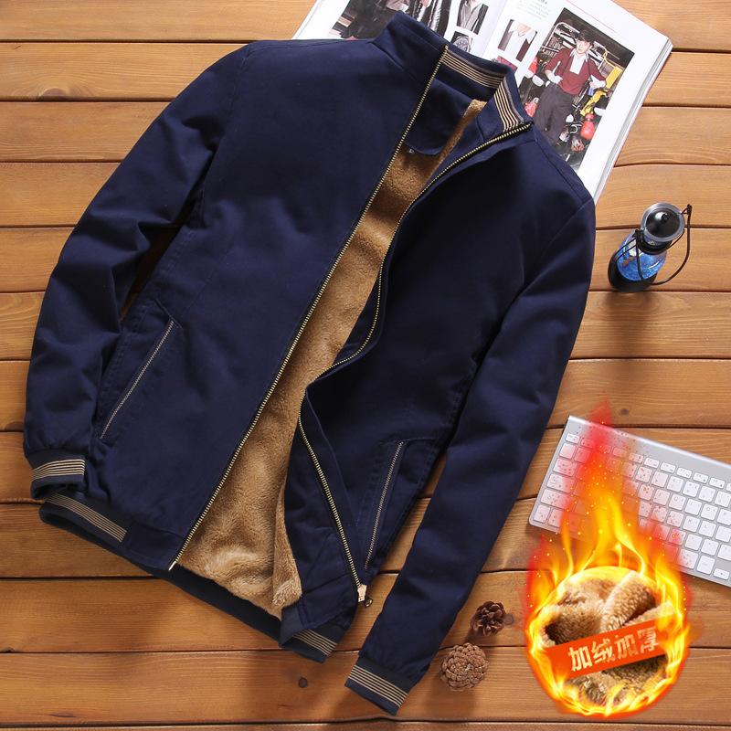 2026 Autumn and Winter Pure Cotton Men s Warm Jacket Casual Loose M темно-синий