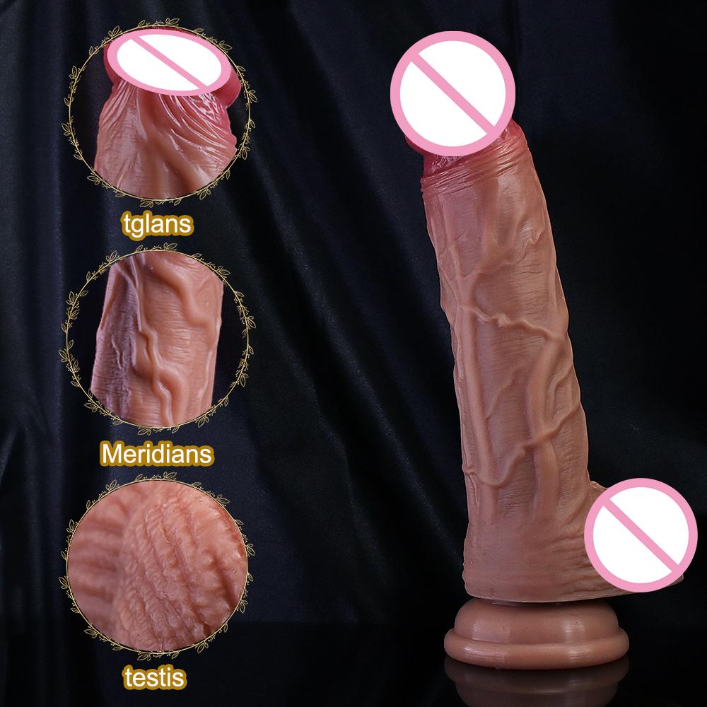Weicher Dildo, realistischer Penis, sexy Spielzeug für Erwachsene für Frauen und Männer, Vagina, Analmassage-Stimulator, Silikon-Dildo mit Saugnapf
