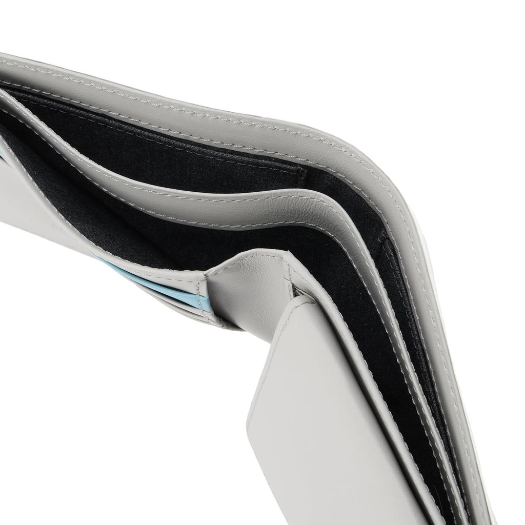 VITA Italian Chrome-Free Leather Cowhide Bifold Coin Purse with Box, White, 490-50900