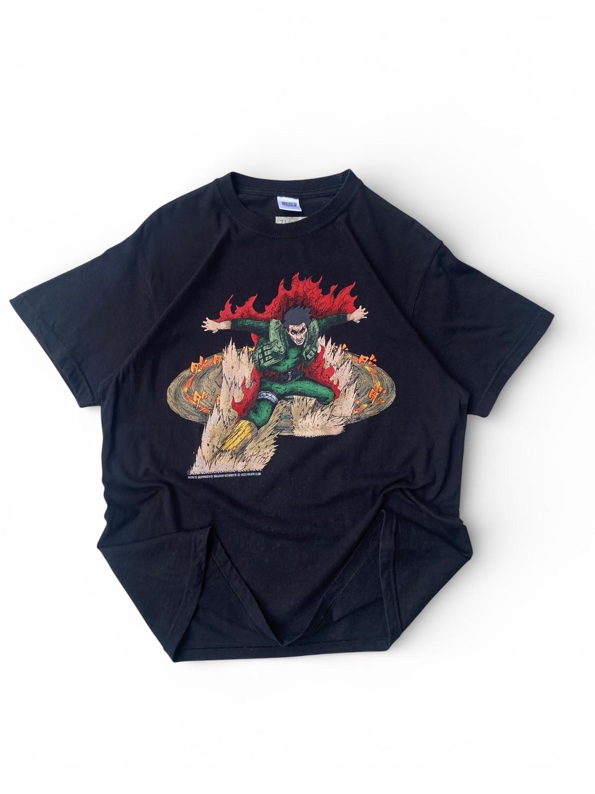 Rare Naruto Might Guy Bootleg T Shirt L Anime Shippuden Double Sided Black XXXXL