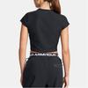 Under Armour Meridian Rib Solid Fashion Versatile Round Neck Short Sleeve T-Shirt Women T-Shirts Black 1386615-001