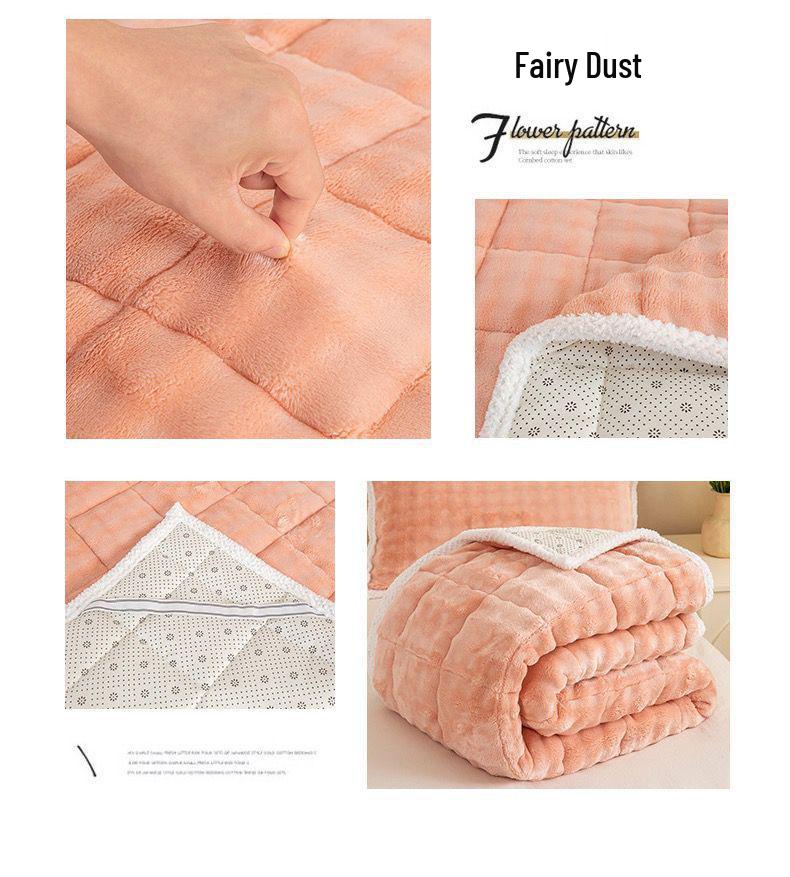 G5Z Winter Rabbit Plush Bed Sheet - Warm Velvet Mattress Blanket for Dorms