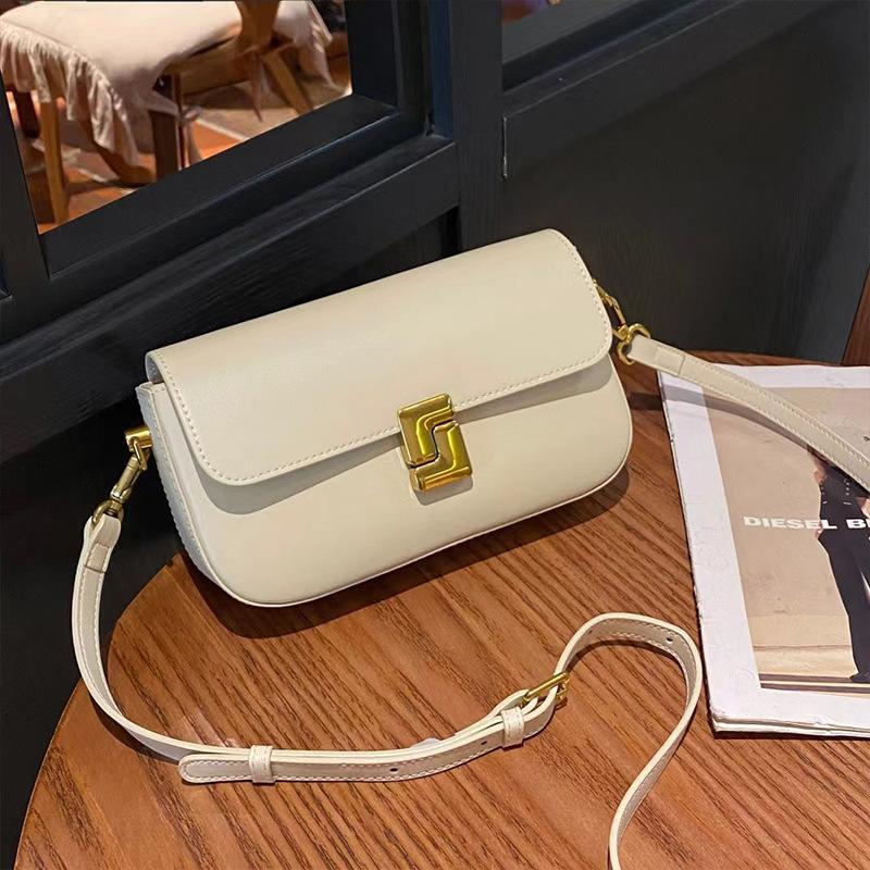 

Cowhide Leather Bag for Women 2025 New High-end Underarm Bag Niche Design Single Shoulder Bag Versatile Crossbody Bag Small Bag 22*12*5 бежевый