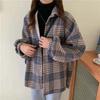 Coat Shirt for Women Thickened Casual Oversize Double Layer Plaid Loose Warm Jacket