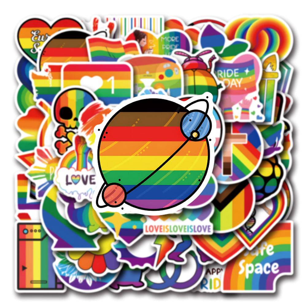 10/30/50/110pcs Cartoon Rainbow Pride Parade Stickers Cool Graffiti Decals DIY Scrapbook Guitar Luggage Bike Decoration Sticker