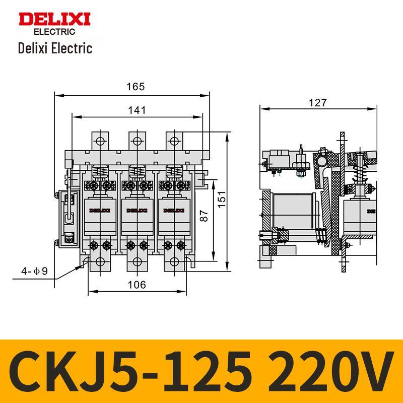 Delixi CKJ5 AC Vacuum Contactor 80A-630A, Voltage Options: 220V/380V